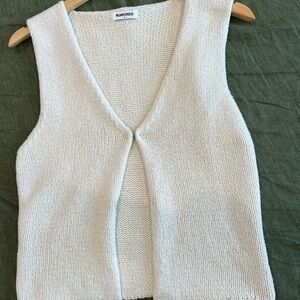 Rumored Cream Knit Sweater Vest